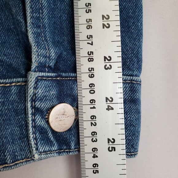 Warp + Weft Denim Trucker Jacket Indigo Adult Med Corduroy Chore Cabin Retro - Picture 14 of 14